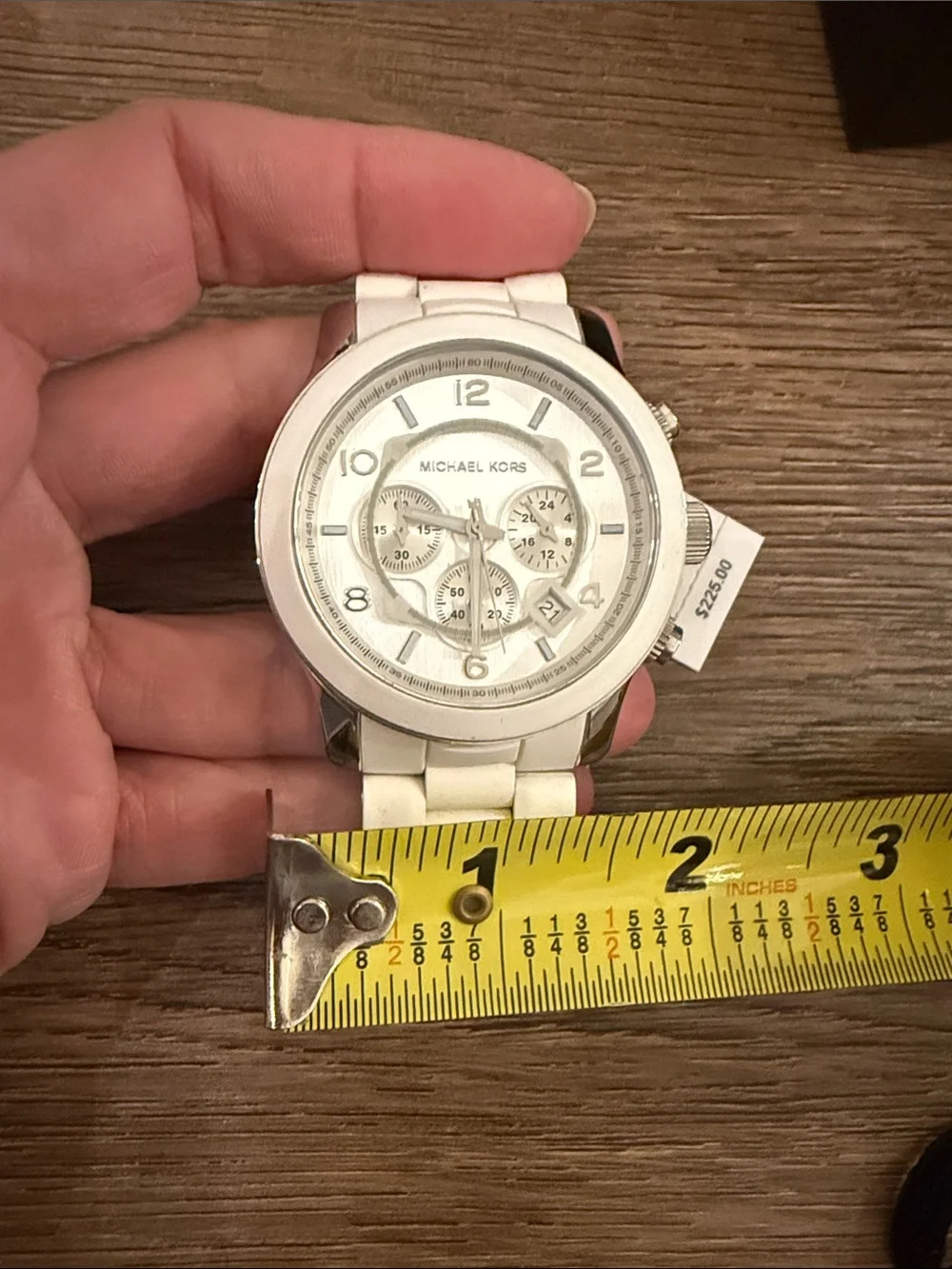 Michael Kors White Ceramic Men's Chronograph Watch with Silver Dial Working